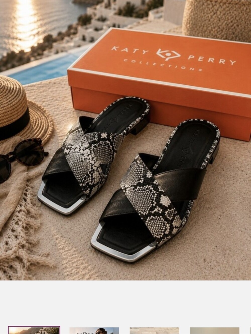 The Checked In Slide - Black/White Multi Women’s Slide
